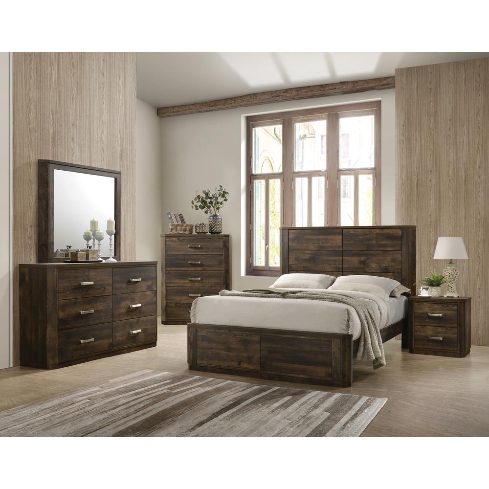 Eastern King Bed, Rustic Walnut. Picture 1