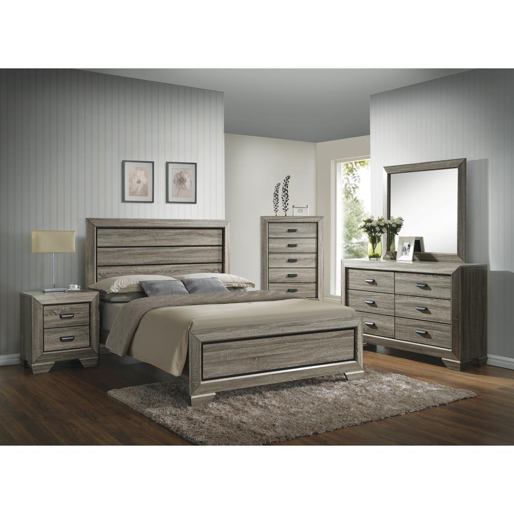 Queen Bed, Weathered Gray Grain. Picture 5