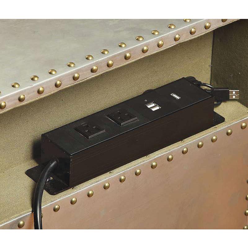 ACME Brancaster Nightstand (USB/Power Dock), Aluminum. Picture 2
