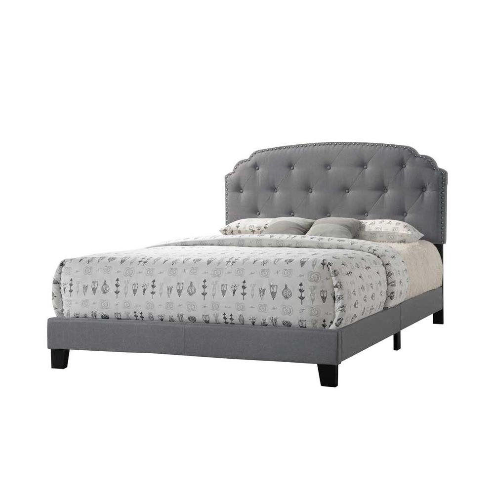 Tradilla Queen Bed, Gray Fabric. Picture 2