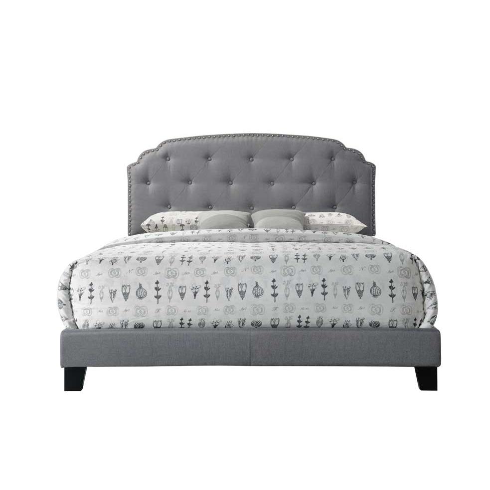 Tradilla Queen Bed, Gray Fabric. Picture 3