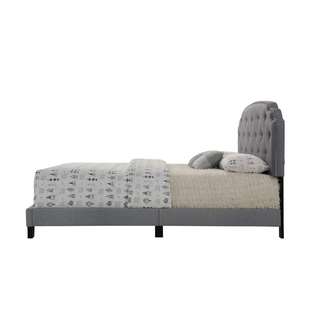 Tradilla Queen Bed, Gray Fabric. Picture 4