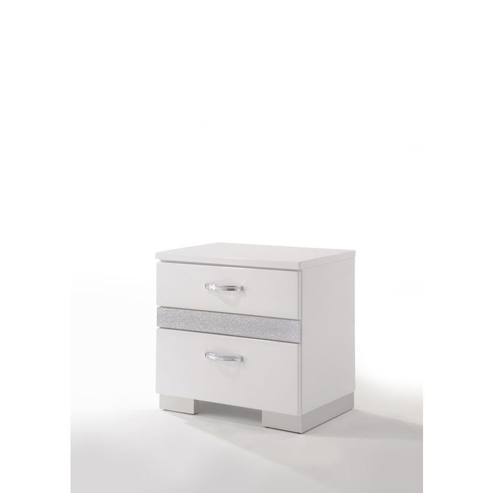 Nightstand, White High Gloss. Picture 2
