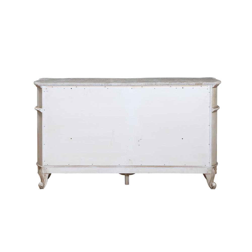 Gorsedd Dresser w/Marble Top, Marble & Antique White  (27445). Picture 3