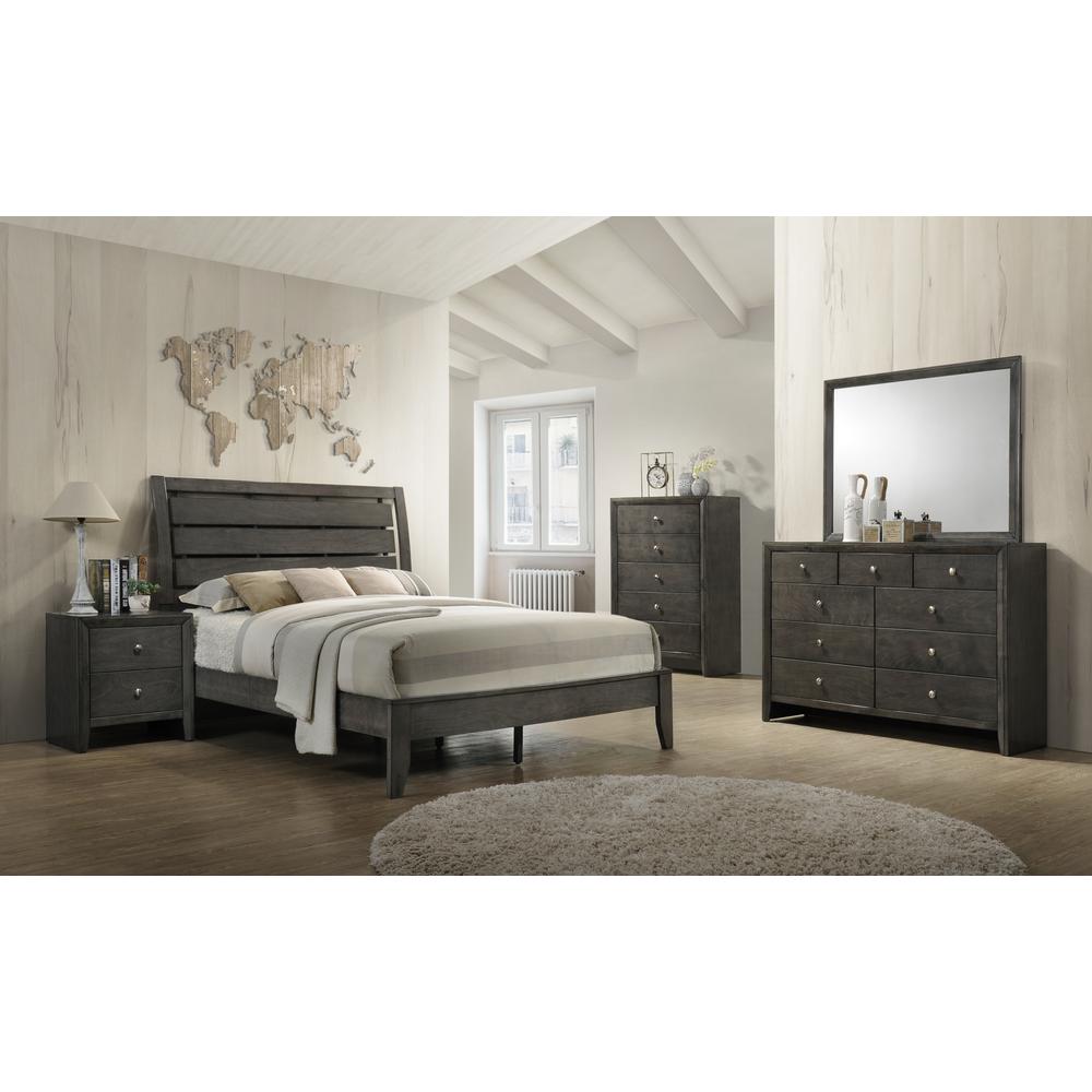 ACME Ilana Queen Bed, Gray Finish. Picture 1