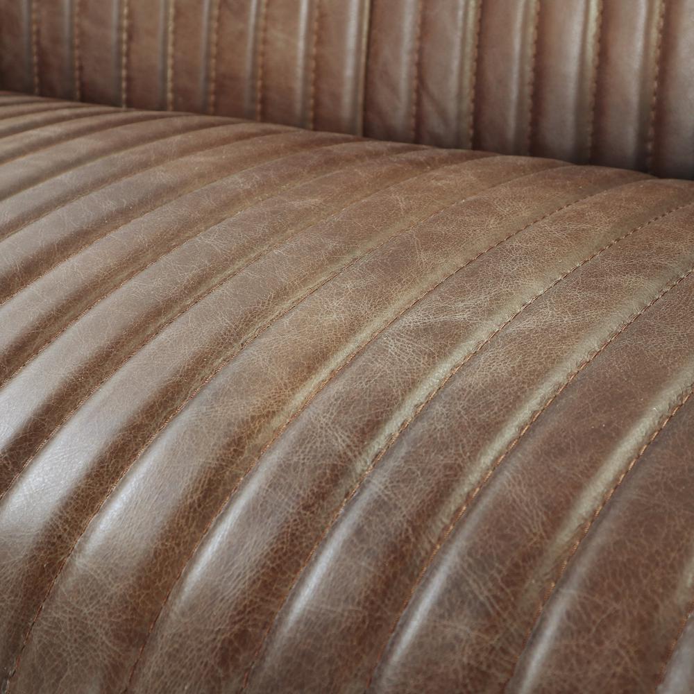 Brancaster Chair, Retro Brown Top Grain Leather & Aluminum. Picture 3