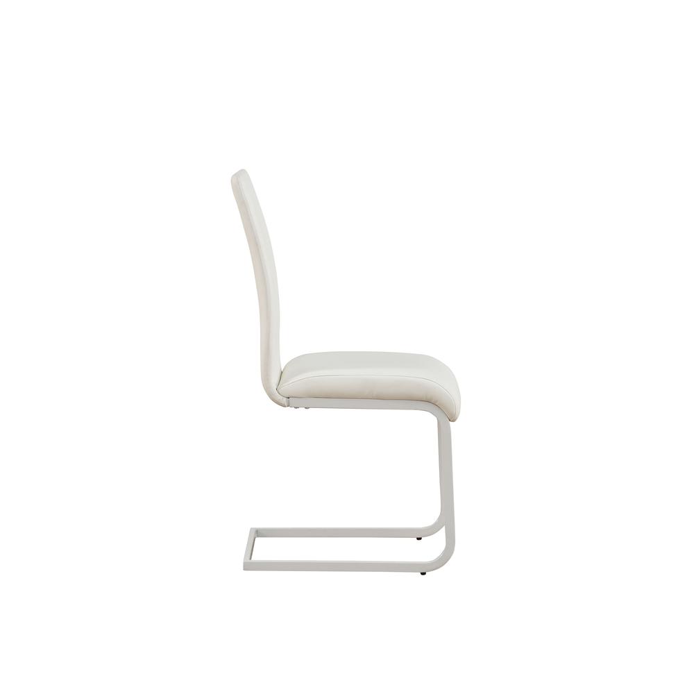 Pervis Side Chair (Set-2), White PU & Chrome. Picture 6