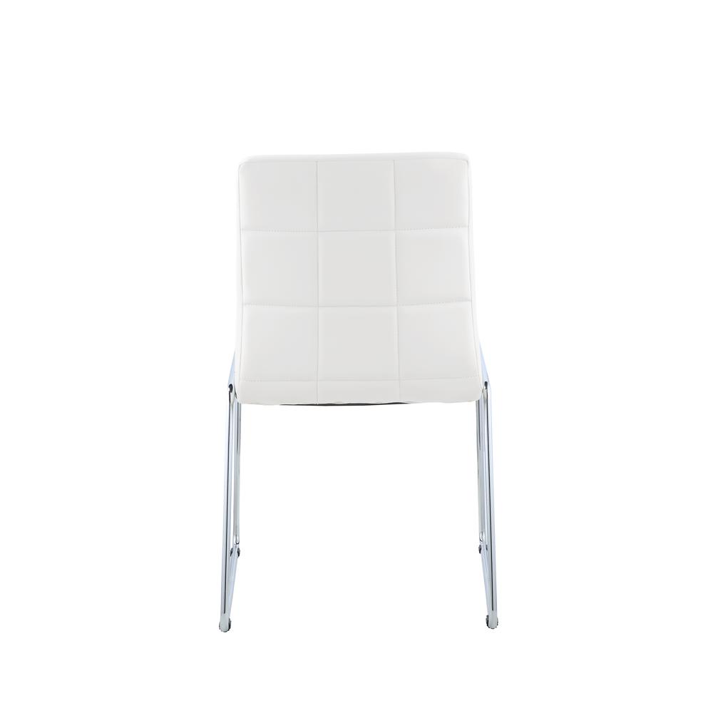 Pervis Side Chair (Set-2), White PU & Chrome. Picture 8