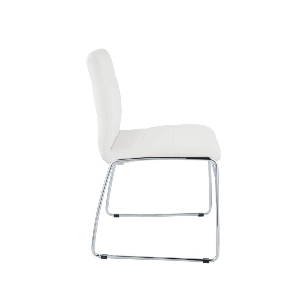 Pervis Side Chair (Set-2), White PU & Chrome. Picture 10