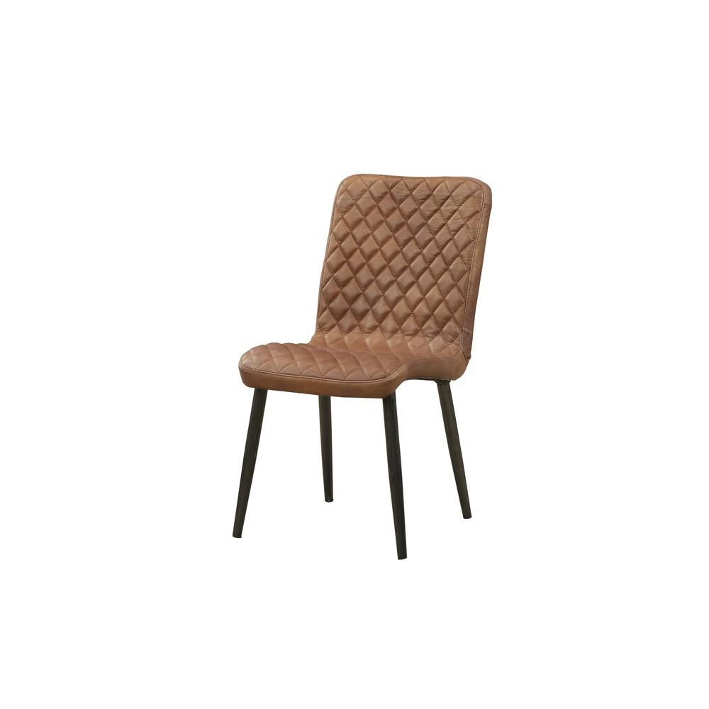 Hosmer Side Chair (Set-2), Black Top Grain Leather & Antique Black. Picture 8