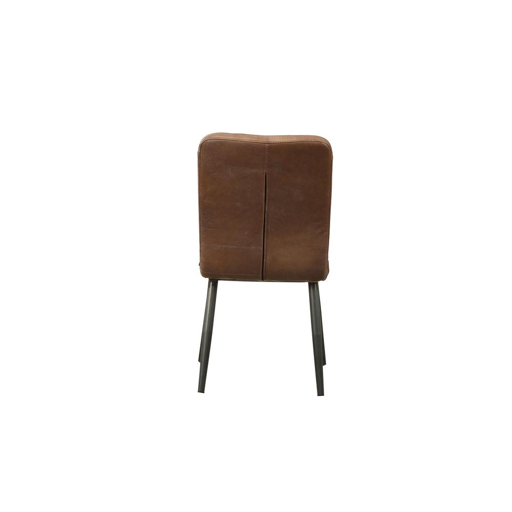 Hosmer Side Chair (Set-2), Black Top Grain Leather & Antique Black. Picture 9