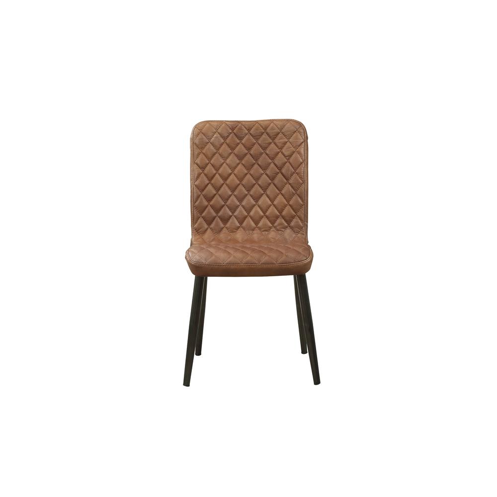 Hosmer Side Chair (Set-2), Black Top Grain Leather & Antique Black. Picture 10