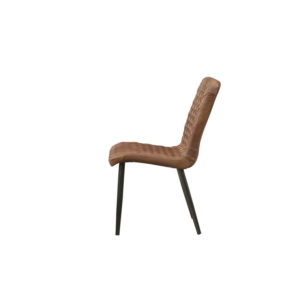 Hosmer Side Chair (Set-2), Black Top Grain Leather & Antique Black. Picture 11