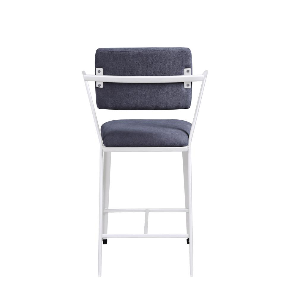 Cargo Counter Height Chair (Set-2), Gray Fabric & White (2Pc/1Ctn). Picture 4