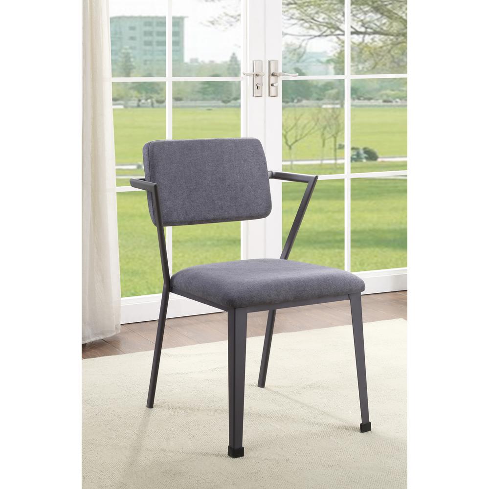 Cargo Dining Chair (Set-2), Gray Fabric & Gunmetal (2Pc/1Ctn). Picture 1