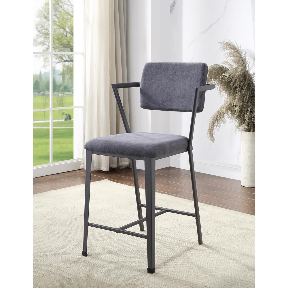 Cargo Counter Height Chair (Set-2), Fabric & Gunmetal (2Pc/1Ctn). Picture 5