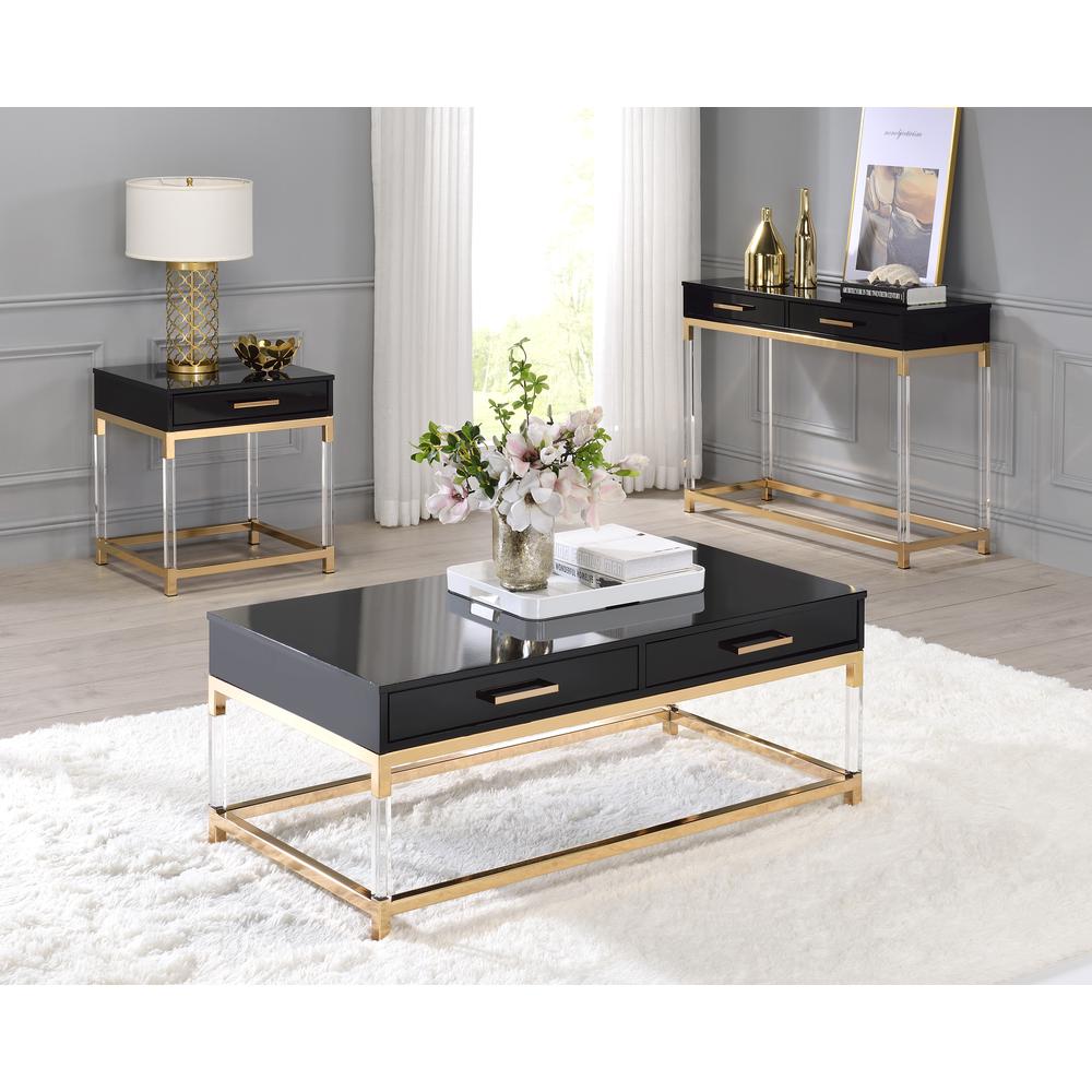 Console Table, Black & Gold Finish 82348. Picture 1