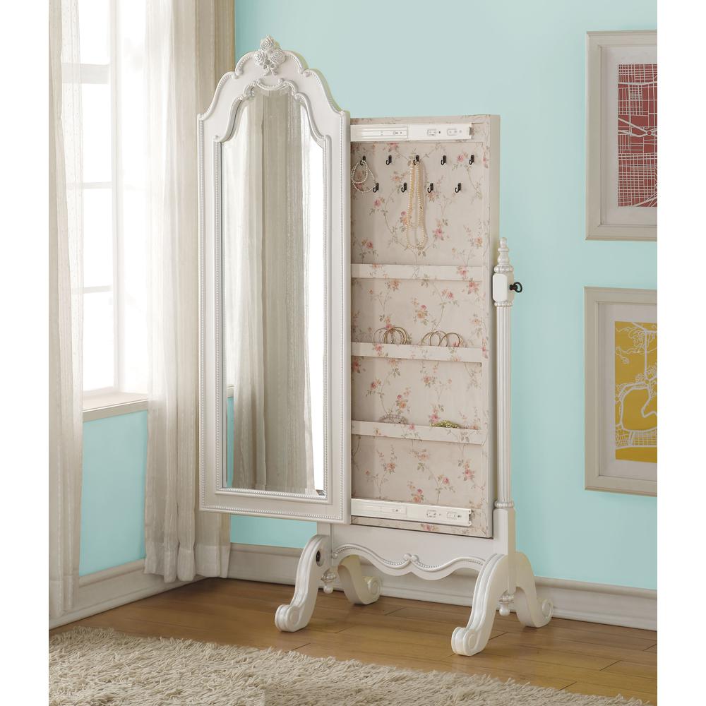 Edalene Jewelry Armoire, Pearl White. Picture 1