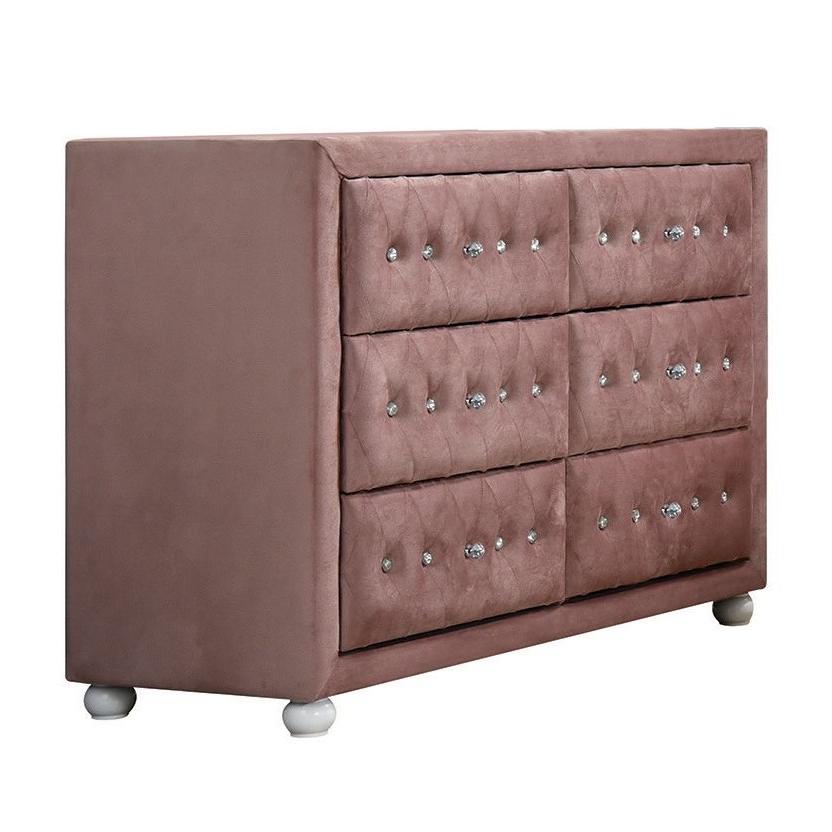 Reggie Pink Fabric Dresser. Picture 1