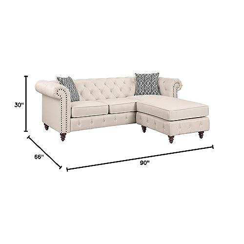 Waldina Reversible Sectional Sofa , Beige Fabric (LV00643). Picture 5
