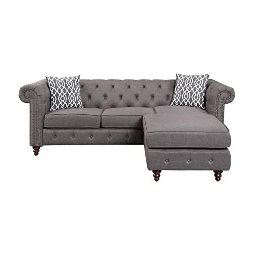 Waldina Reversible Sectional Sofa , Brown Fabric  (LV00499). Picture 2