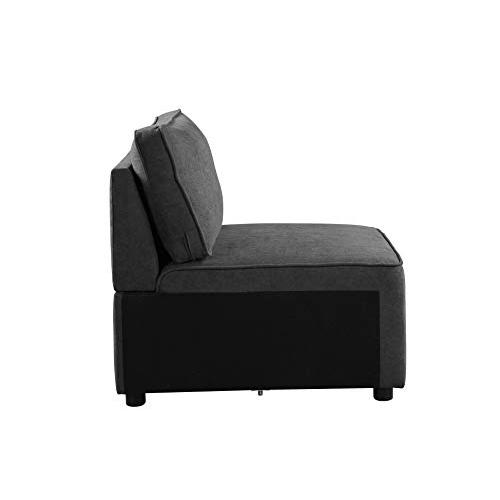 Silvester Modular Armless Chair, Gray Fabric (56873). Picture 3