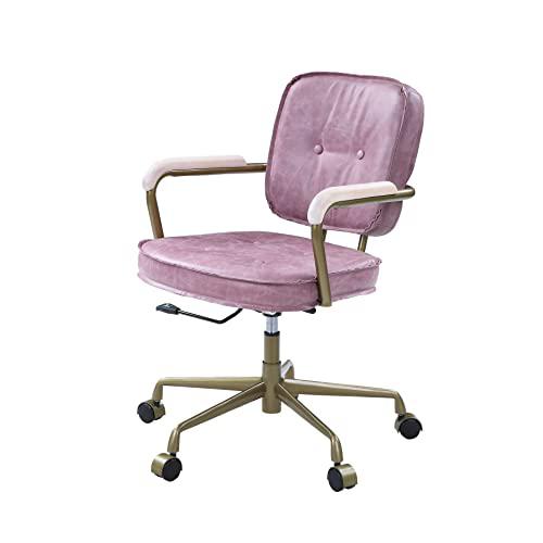 Siecross Office Chair, Pink Top Grain Leather (OF00400). Picture 8