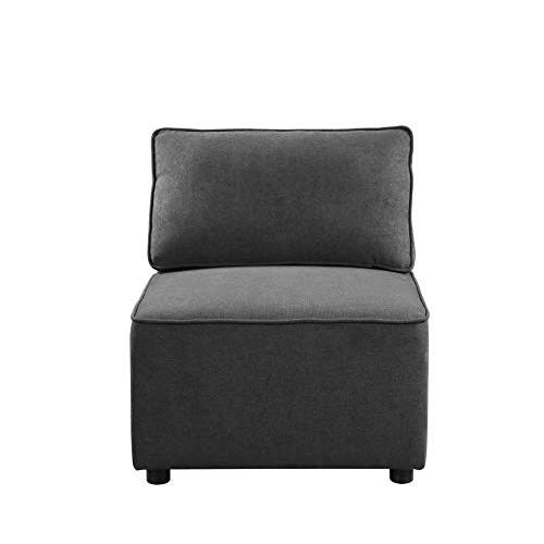 Silvester Modular Armless Chair, Gray Fabric (56873). Picture 2