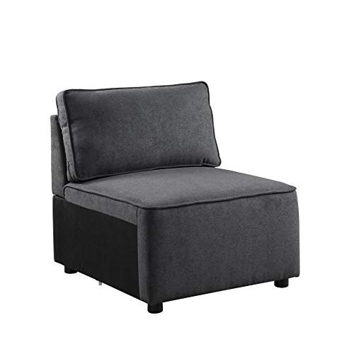 Silvester Modular Armless Chair, Gray Fabric (56873). Picture 1