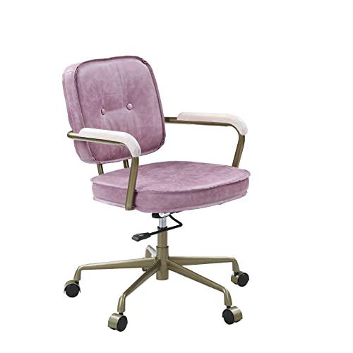 Siecross Office Chair, Pink Top Grain Leather (OF00400). Picture 1