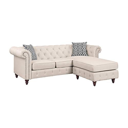 Waldina Reversible Sectional Sofa , Beige Fabric (LV00643). Picture 1