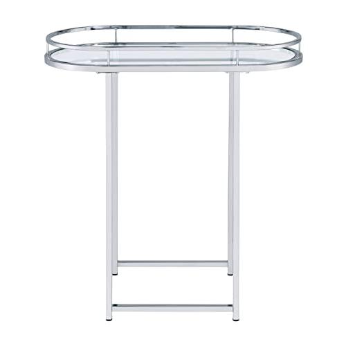 Piffo Serving Cart & Bar Table, Clear Glass & Chrome Finish (AC00162). Picture 5