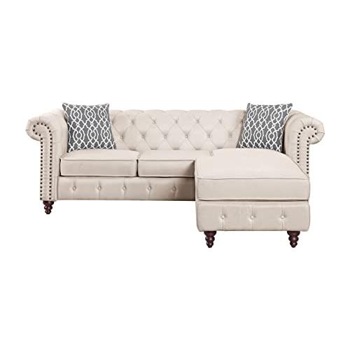 Waldina Reversible Sectional Sofa , Beige Fabric (LV00643). Picture 2