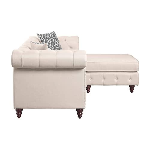 Waldina Reversible Sectional Sofa , Beige Fabric (LV00643). Picture 3