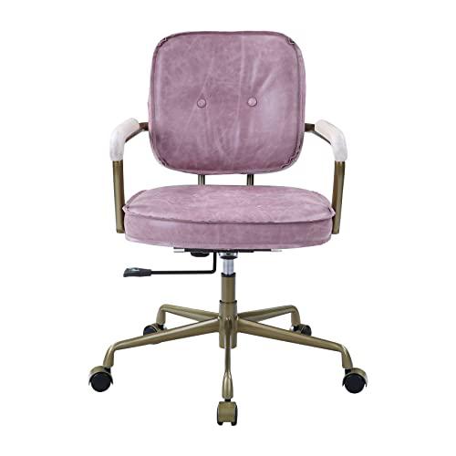 Siecross Office Chair, Pink Top Grain Leather (OF00400). Picture 2