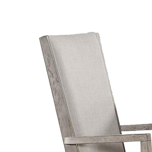 ACME Rocky Arm Chair (Set-2), Fabric & Gray Oak. Picture 3
