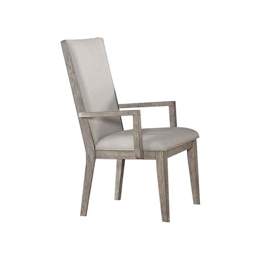 ACME Rocky Arm Chair (Set-2), Fabric & Gray Oak. Picture 1