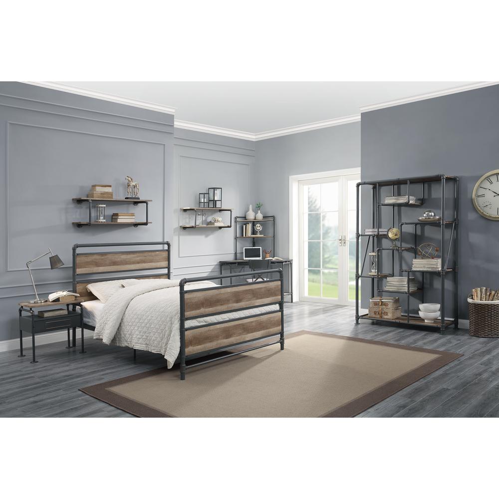 ACME Brantley Full Bed, Antique Oak & Sandy Gray Finish. Picture 2