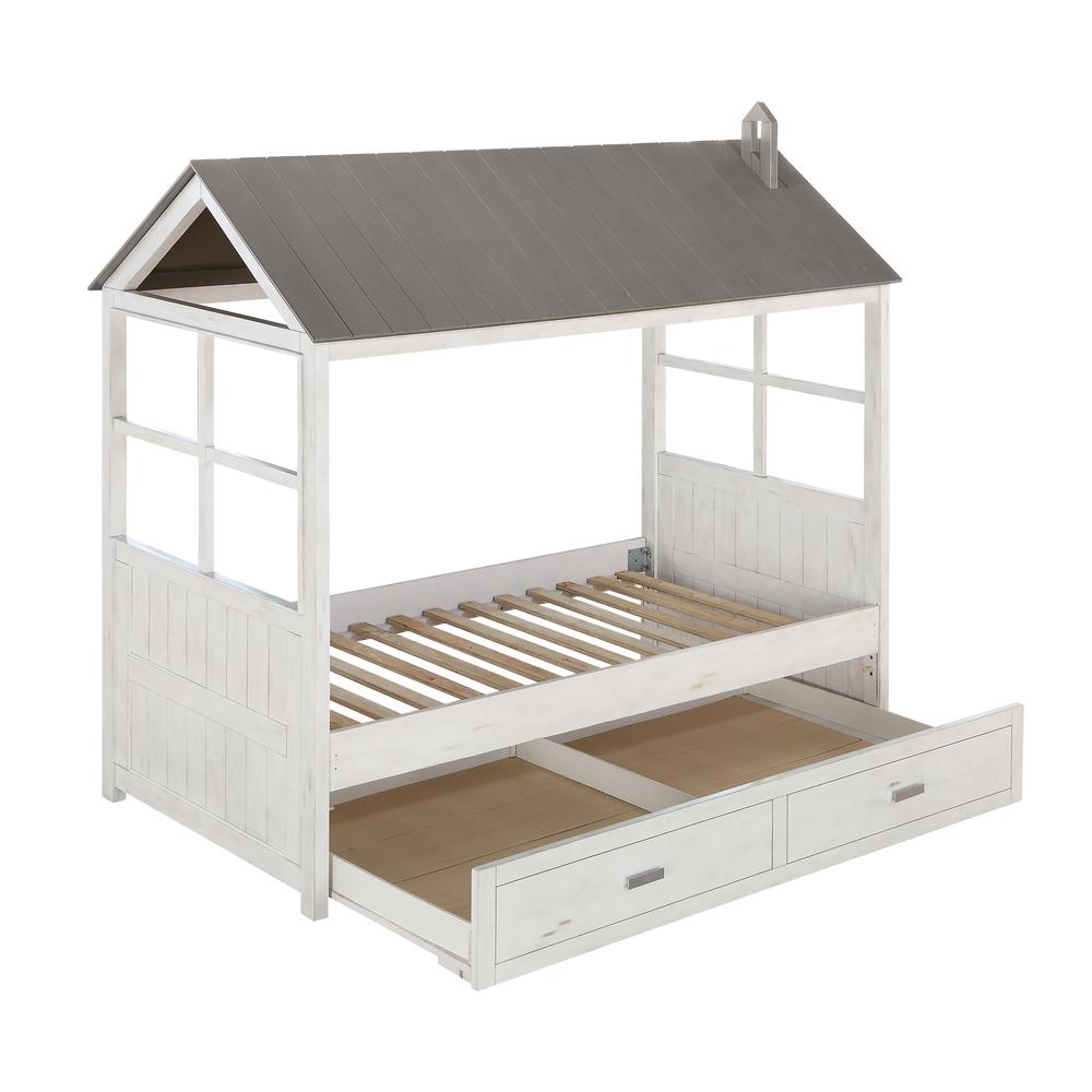 Tree House II Trundle (Twin), Weathered White & Washed Gray  (37173). Picture 7