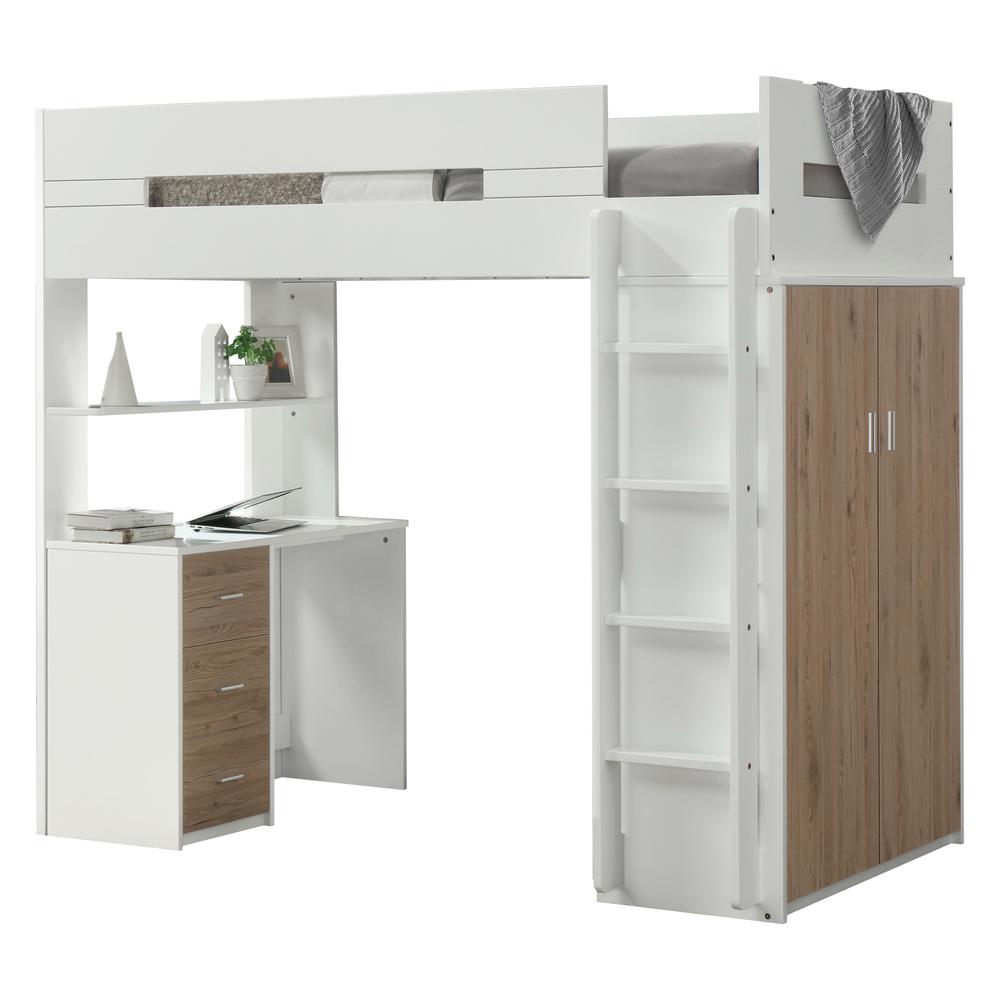 Nerice Loft Bed, White & Pink (1Set/5Ctn). Picture 4