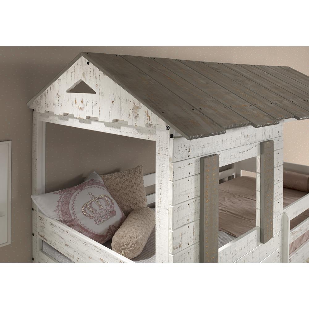 ACME Darlene Twin/Twin Bunk Bed, Rustic White. Picture 2