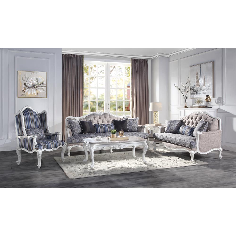 Ciddrenar Coffee Table, Marble Top & White Finish (84310). Picture 1