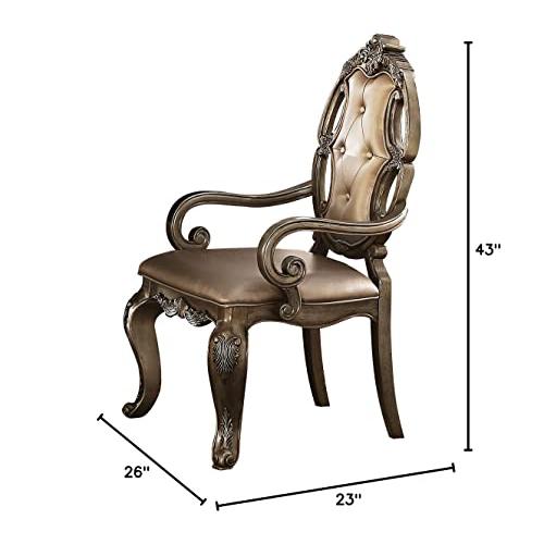 ACME Ragenardus Arm Chair (Set-2), PU & Vintage Oak. Picture 2