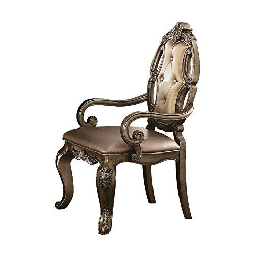 ACME Ragenardus Arm Chair (Set-2), PU & Vintage Oak. Picture 1