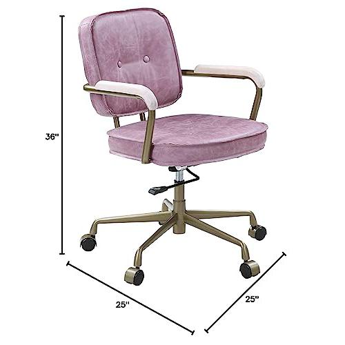 Siecross Office Chair, Pink Top Grain Leather (OF00400). Picture 10