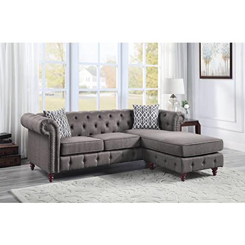 Waldina Reversible Sectional Sofa , Brown Fabric  (LV00499). Picture 6