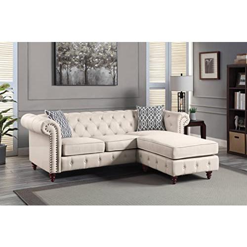 Waldina Reversible Sectional Sofa , Beige Fabric (LV00643). Picture 6
