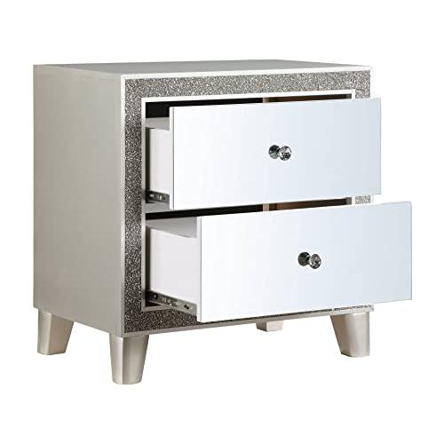 Sliverfluff Nightstand, Mirrored & Champagne Finish (BD00243). Picture 4