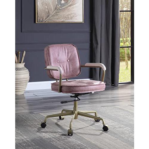 Siecross Office Chair, Pink Top Grain Leather (OF00400). Picture 9