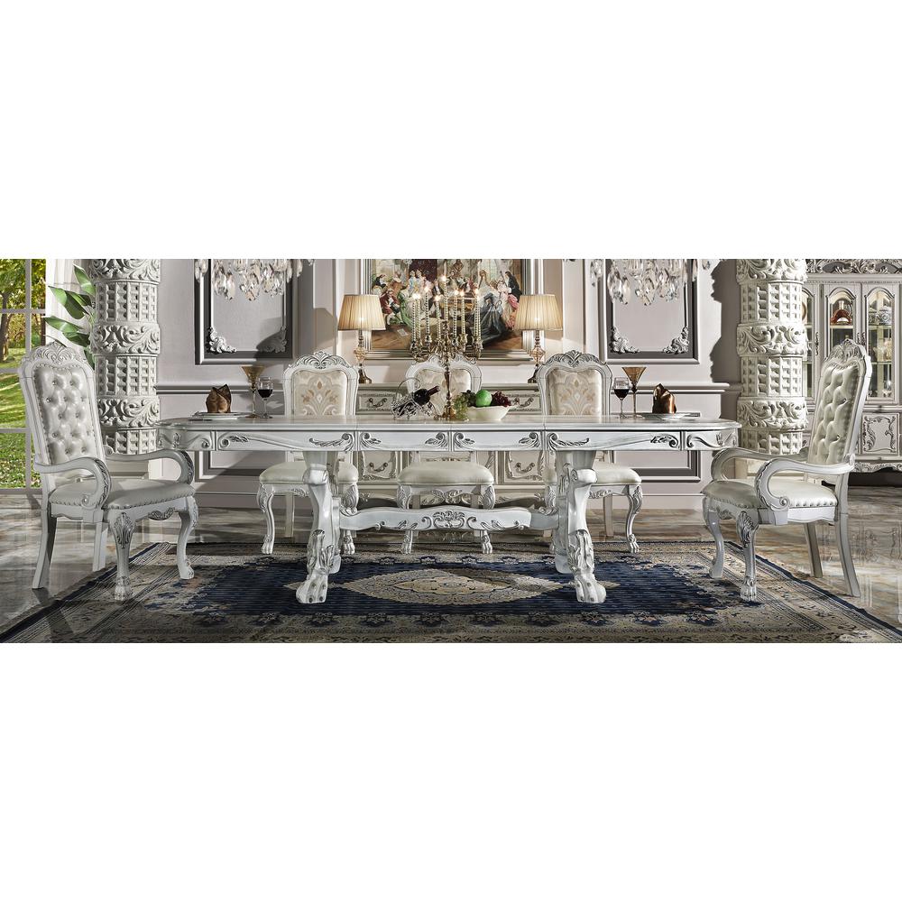 Dresden  Bone White Finish Dining Table (136"). Picture 4